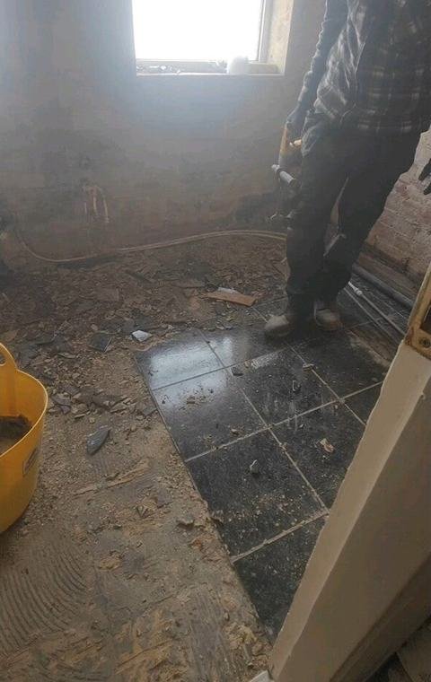 Bathroom strip-out, back to the boards