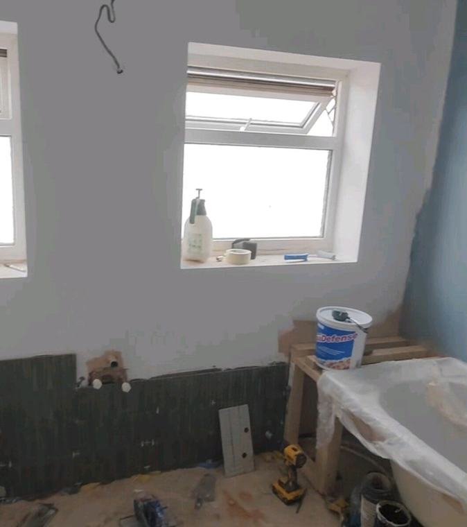 First fix: pipes in the wall, walls prepared